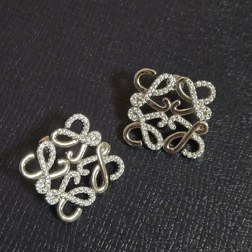 New Silver L Earrings